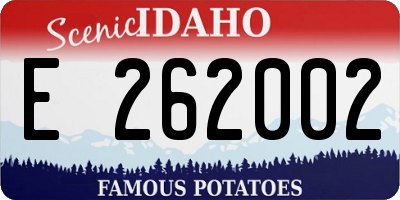 ID license plate E262002