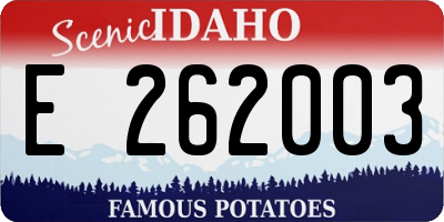 ID license plate E262003