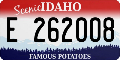ID license plate E262008