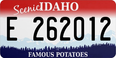 ID license plate E262012