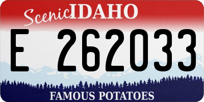 ID license plate E262033