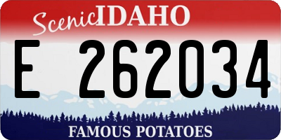 ID license plate E262034