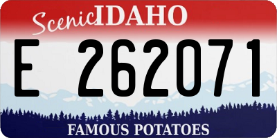 ID license plate E262071