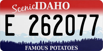 ID license plate E262077
