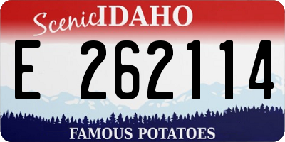 ID license plate E262114