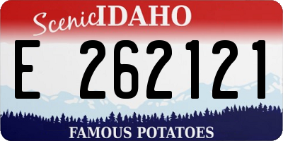 ID license plate E262121