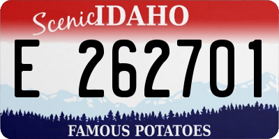 ID license plate E262701