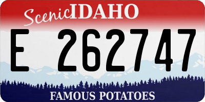 ID license plate E262747