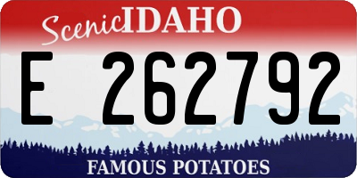 ID license plate E262792