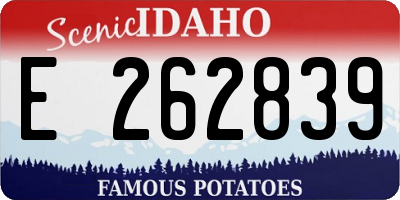 ID license plate E262839