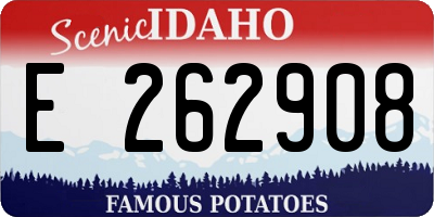 ID license plate E262908