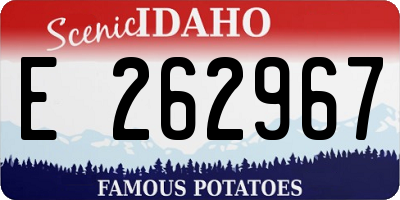 ID license plate E262967