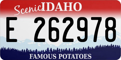 ID license plate E262978