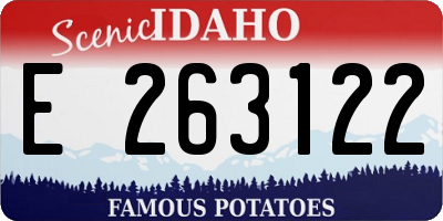 ID license plate E263122