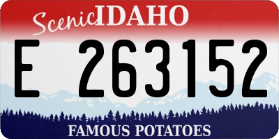 ID license plate E263152