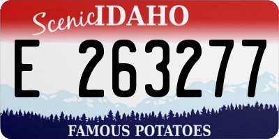 ID license plate E263277