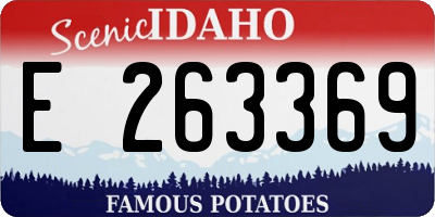 ID license plate E263369