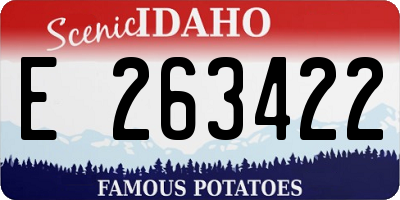 ID license plate E263422