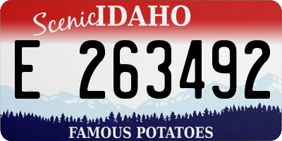 ID license plate E263492