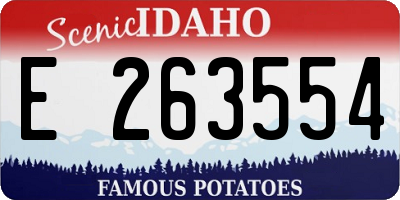 ID license plate E263554