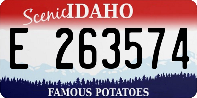 ID license plate E263574