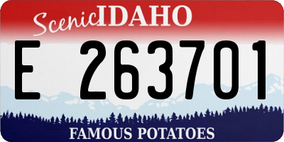 ID license plate E263701