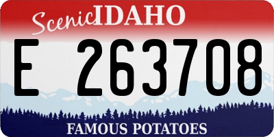 ID license plate E263708