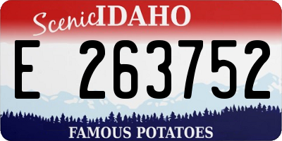 ID license plate E263752