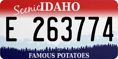 ID license plate E263774