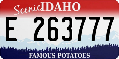 ID license plate E263777