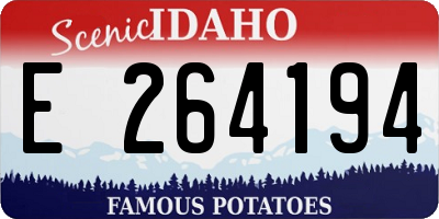 ID license plate E264194