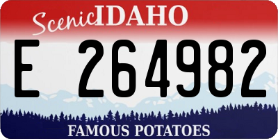 ID license plate E264982