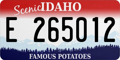 ID license plate E265012