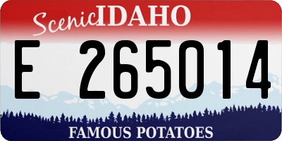 ID license plate E265014