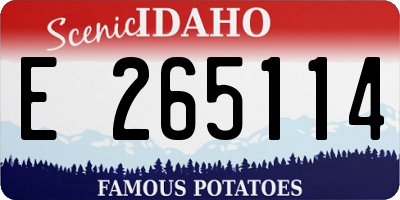 ID license plate E265114