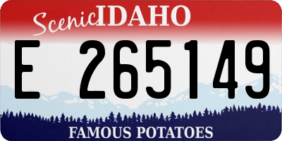 ID license plate E265149