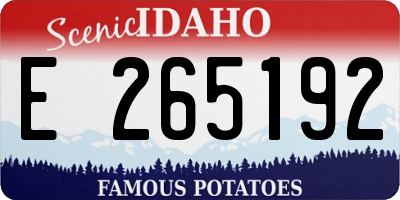 ID license plate E265192