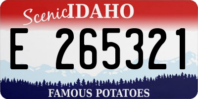 ID license plate E265321