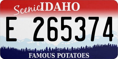 ID license plate E265374