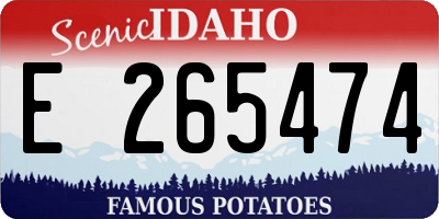 ID license plate E265474