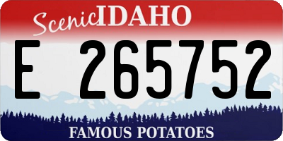 ID license plate E265752