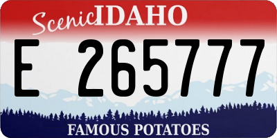 ID license plate E265777