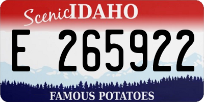 ID license plate E265922