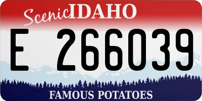 ID license plate E266039