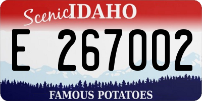 ID license plate E267002