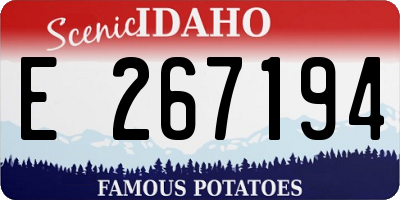 ID license plate E267194