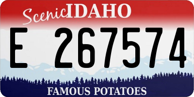 ID license plate E267574