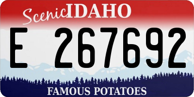 ID license plate E267692