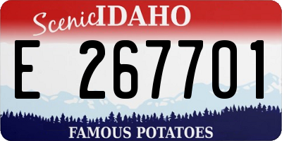 ID license plate E267701