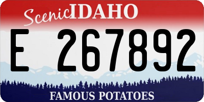 ID license plate E267892
